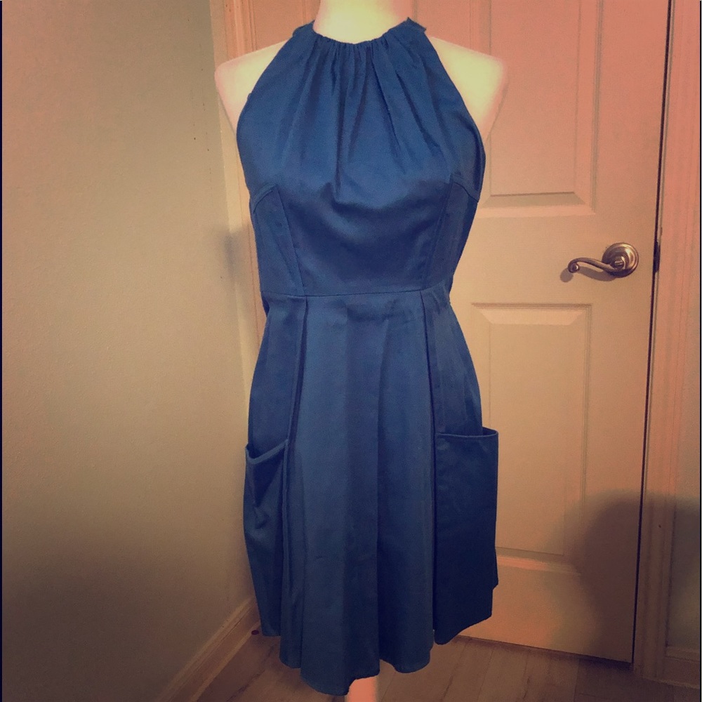 Blue Halter Dress